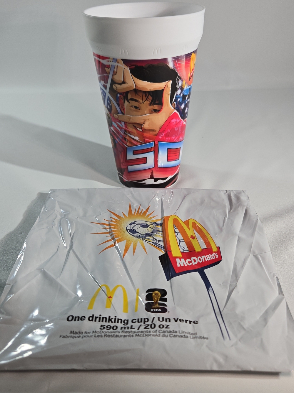 McDonald's White & Red Multicolor Kids Cup with Soccer Graphics